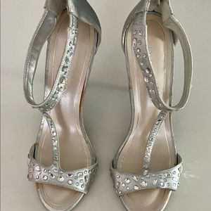 Caparros Esther Leather Bling Silver Sandals.